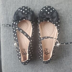 Aldo Black Polka Dot Kids Dress Shoes with Bow